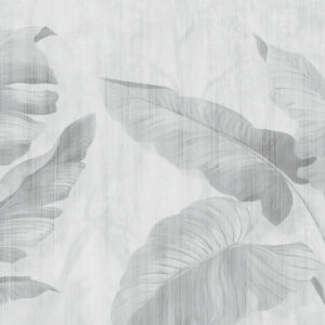 Carta da parati Foglie tropicali di grunge in grigio