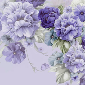 Carta da parati Delicati fiori blu nei colori del blu