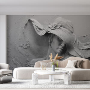 Carta da parati Donna in cappello 3D