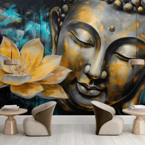 Carta da parati Fiore di loto e Buddha