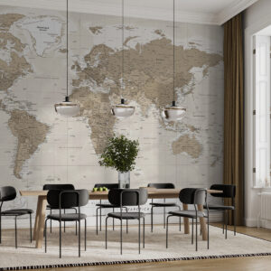 Carta da parati Loft con mappa del mondo vintage