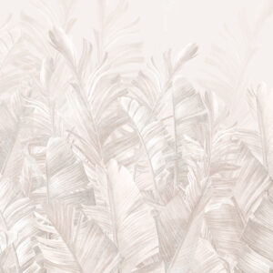 Carta da parati Foglie tropicali beige di tendenza