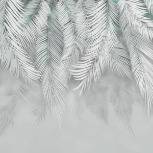 Carta da parati Foglie tropicali con ombre di menta