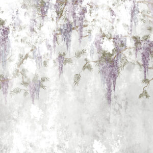 Carta da parati Trend sospeso rami di brunge con colori viola