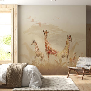 Carta da parati Giraffe nella savana