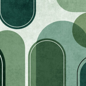 Carta da parati Archi geometrici di colore verde