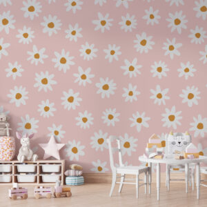 Carta da parati Fiori di camomilla nella cameretta per le bambine