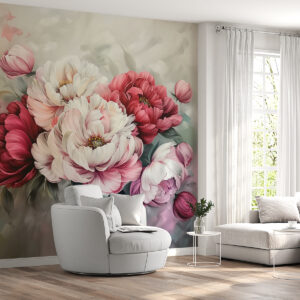 Carta da parati Un grande mazzo di peonie