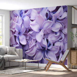 Carta da parati Fiori di giacinto, colore blu-viola