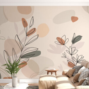Carta da parati Fiori in stile boho