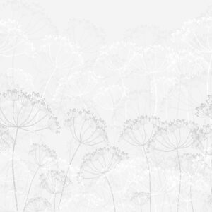 Carta da parati Piante fragili minimalismo colore grigio