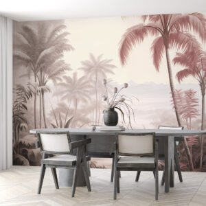 Carta da parati Paesaggio tropicale in stile vintage