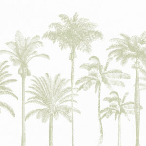 Carta da parati Oasi di palme tropicali colore verde minimale
