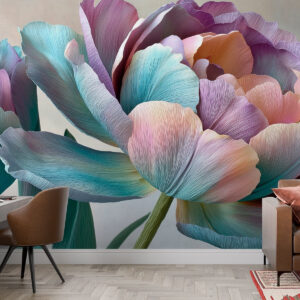 Carta da parati Fiore colorato nello stile della carta crespa