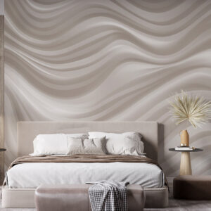 Carta da parati Linee ondulate e voluminose nei delicati toni del beige e del crema